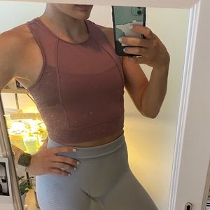Lululemon Cropped Tank Top with Mesh Panels